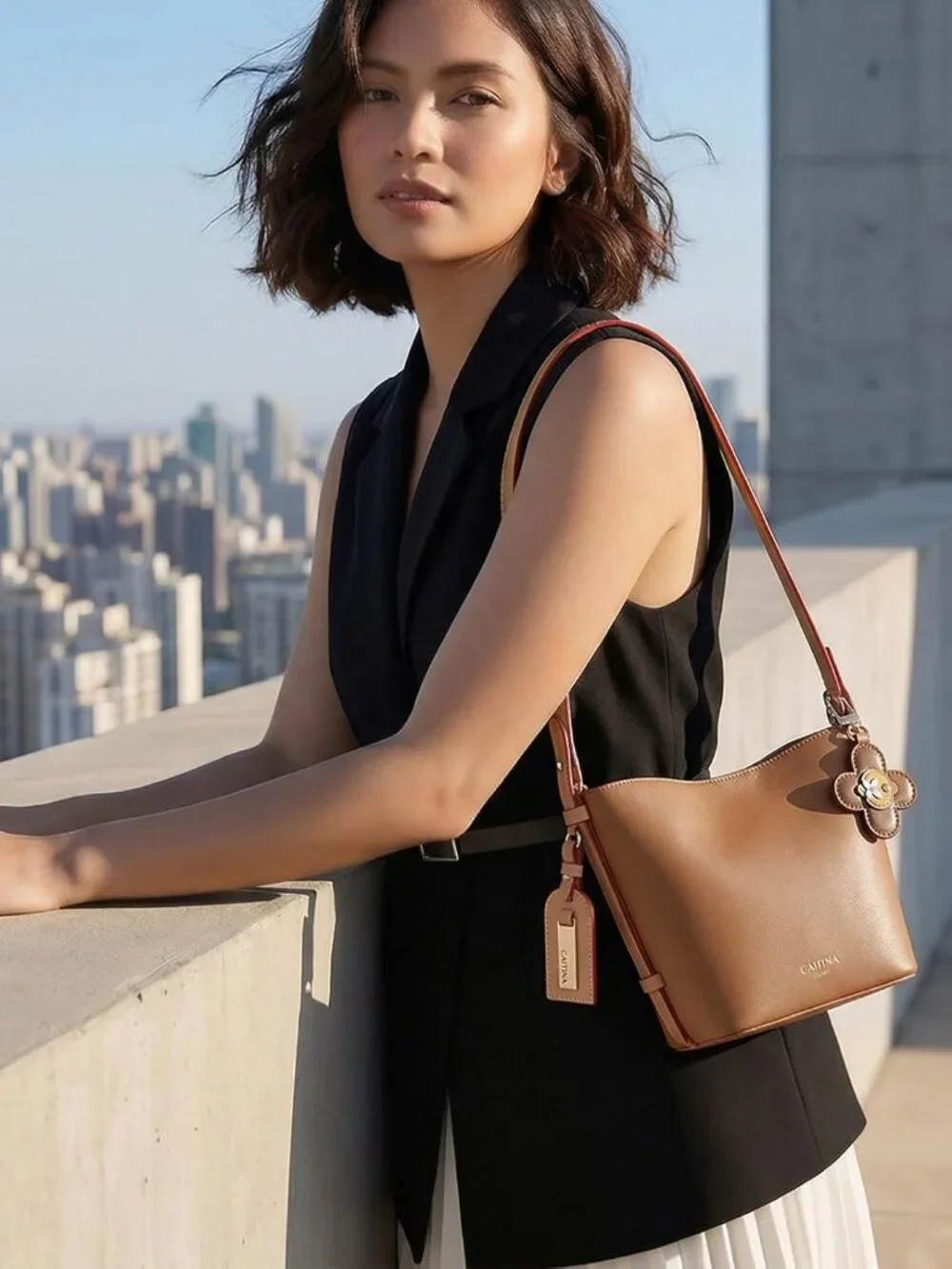 Tote Bag for Women Crossbody Bucket Bag Vegan Leather Top-Handle Satchel Handbag